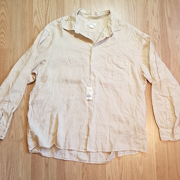 Barneys New York Other - NWT Barney's New York Linen Cream Long Sleeve Button Shirt Italy